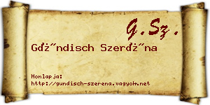 Gündisch Szeréna névjegykártya